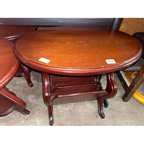 118 - MAHOGANY AND OVAL OCCASIONAL TABLES