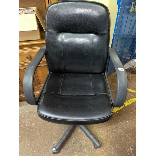 178 - BLACK EXECUTIVE STYLE OFFICE SWIVEL CHAIR