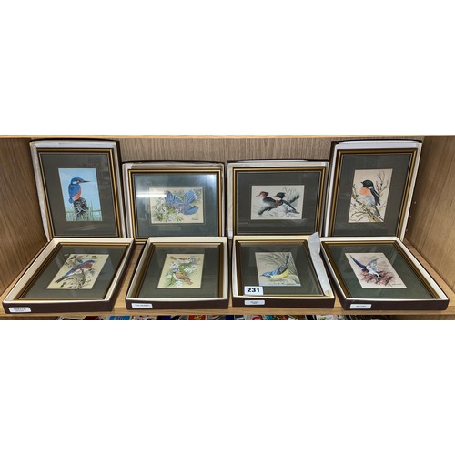 231 - CASED CASHS WOVEN SILKS OF BIRDS