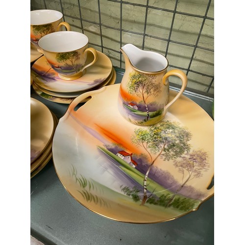 251 - NORITAKE SUNSET LANDSCAPE TEASET