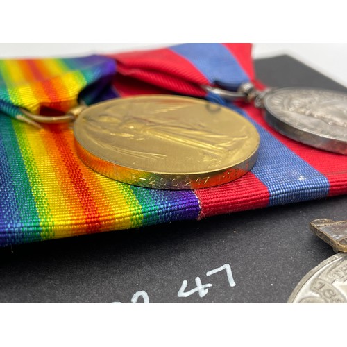 406 - WWI MEDAL DUO AND GEORGE VI MEDAL B200247 TO PTE TR. PULHAM RIF BDE WITH SCHOOL BOARD FOR LONDON MED... 