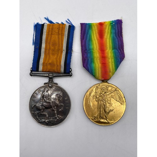 450 - WWI MEDAL DUO 2321 PTE J.L DOWSON NORTH.D.FUS