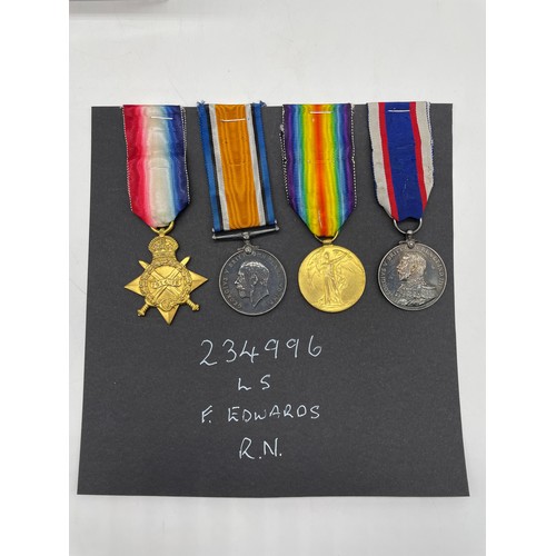 405 - WWI MEDAL TRIO 234996 LSF EDWARDS RN