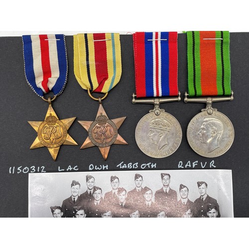 446 - WWII MEDALS TO 1150312 LAC DWH TABBOTH RAFUR