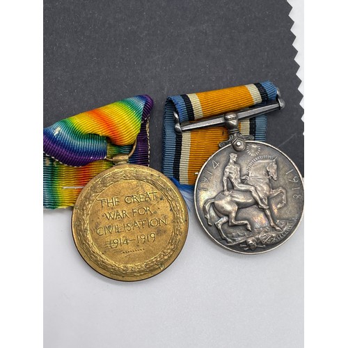 441 - WWI MEDAL DUO 11615 PTE J. KNIGHT R.WAR.R