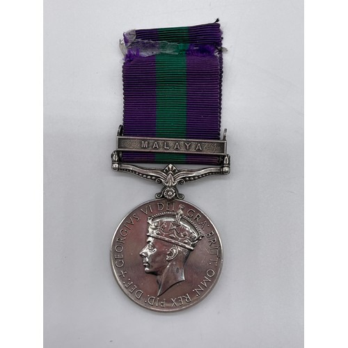 433 - GEORGE VI MEDAL TO 22685270 PTE A.BRADFORD SOM.LI WITH MALAYA BAR