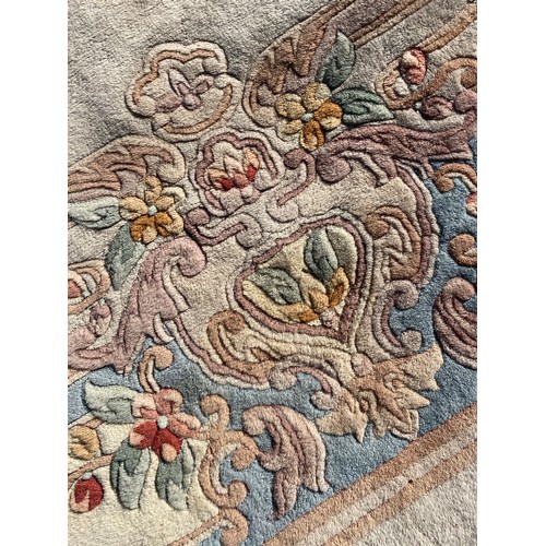 193 - LARGE CHINESE WASH WOOLLEN CARPET 273CM x 372CM