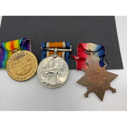 418 - WWI MEDAL TRIO 9014 PTE T WILLIAM RAMC