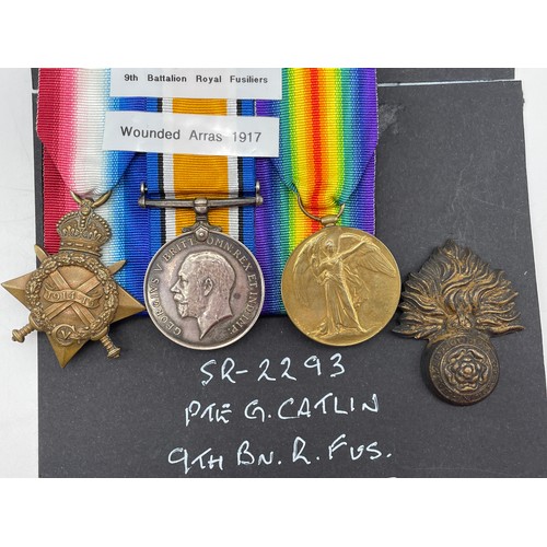 419 - WWI TRIO SR2293 PTE G. CATLIN OF THE KNIFE BN.R.FUS ENT.SWB 143273