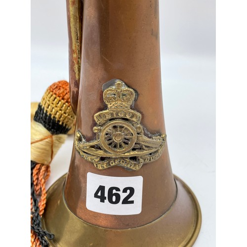 462 - COPPER AND BRASS BUGLE WITH CORDED TASSEL