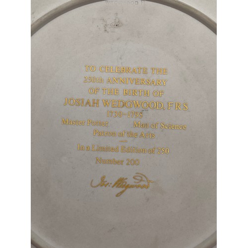 501 - LIMITED EDITION 200/250 WEDGWOOD SAGE PLATE TO CELEBRATE 250TH ANNIVERSARY OF JOSIAH WEDGWOOD