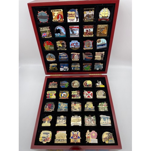 451 - BOXED BRITISH VICTORY ENAMEL PIN COLLECTION