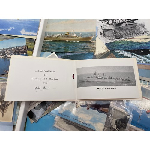 526 - SMALL SELECTION OF PICTURE POSTCARDS MAINLY OCEAN LINERS, SEA AND AIR CRAFTS