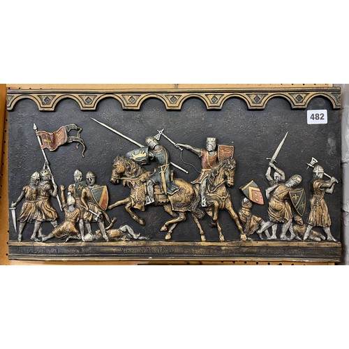 482 - MARCUS DESIGNS BATTLE OF EVESHAM CERAMIC WALL PLAQUE