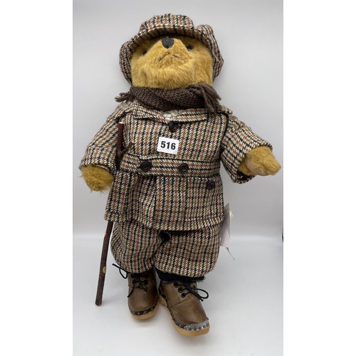 516 - LAKELAND BEAR MR WALKRIGHT WITH ORINGINAL TAGS DRESSED IN COUNTRY ATTIRE