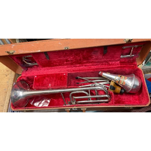 399 - CASED BOOSEY AND HAWKES IMPERIAL MARCHING BAND TROMBONE