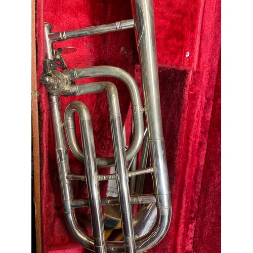 399 - CASED BOOSEY AND HAWKES IMPERIAL MARCHING BAND TROMBONE