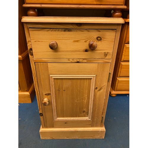 7 - LIGHT PINE BEDSIDE POT CUPBOARD