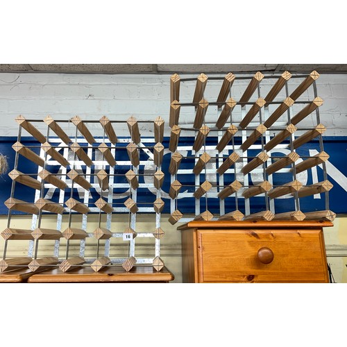 16 - PAIR OF 25 BOTTLE WINE RACKS