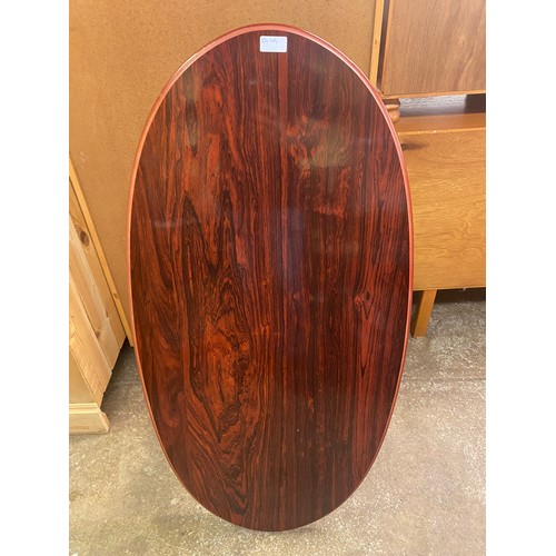 80 - ROSEWOOD EFFECT OVAL COFFEE TABLE AND NEST OF TWO TABLES