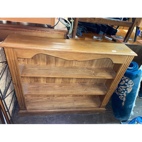 89 - WAX PINE DWARF BOOKCASE WITH REEDED SIDES