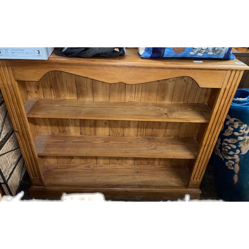 89 - WAX PINE DWARF BOOKCASE WITH REEDED SIDES