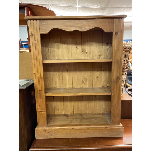 103 - SMALL PINE DWARF BOOKCASE WITH REEDED COLUMNS