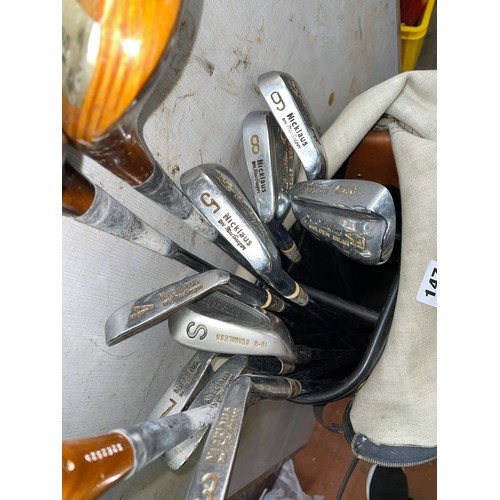 147 - BAG OF MACGREGOR NICKLAUS GOLF CLUBS