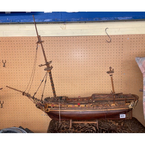 531 - HAND BUILT MODEL OF A GALLEON A/F