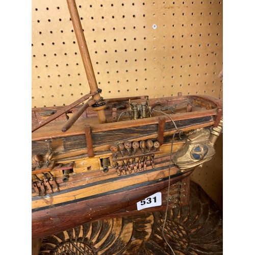 531 - HAND BUILT MODEL OF A GALLEON A/F