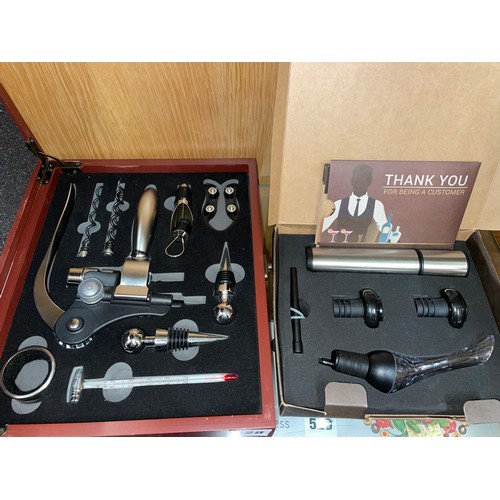 528 - TWO WINE DECANTING KITS