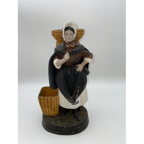 556 - GERMAN POTTERY FIGURE GROUP ENTITLED NEW HAVEN FISHER WIFE