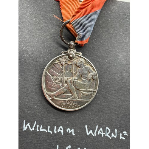 623 - GEORGE V MEDAL TO WILLIAM WARNE I.S.M