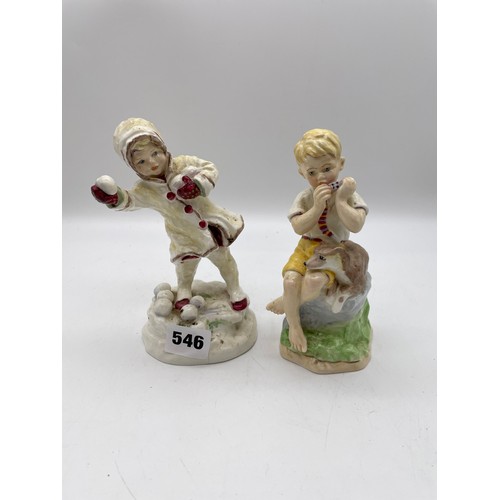 546 - ROYAL WORCESTER FIGURES BY F C DOUGHTY DECEMBER AND JUNE