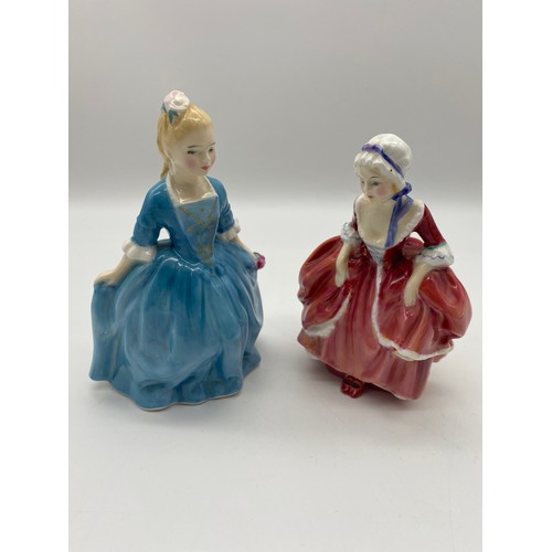 428 - SIX ROYAL DOULTON FIGURES INC. LINDA, A CHILD FROM WILLIAMSBURG, GOODIE TWO SHOES, THE BEDTIME STORY... 