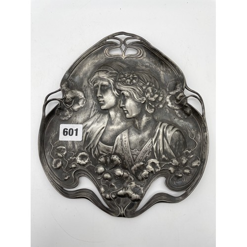 601 - WMF BAS RELIEF ART NOUVEAU TRAY STAMPED WMF 223