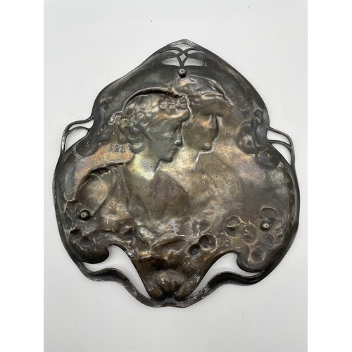 601 - WMF BAS RELIEF ART NOUVEAU TRAY STAMPED WMF 223