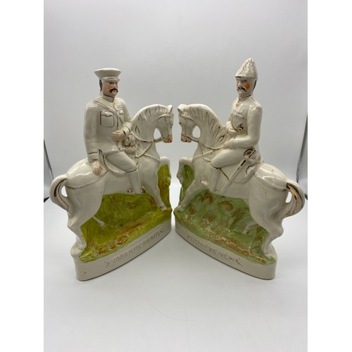 434 - PAIR OF STAFFORDSHIRE FLATBACKS OF GENERAL FRENCH AND LORD KITCHENER