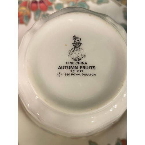 441 - ROYAL DOULTON AUTUMN FRUITS TEACUPS AND SAUCERS