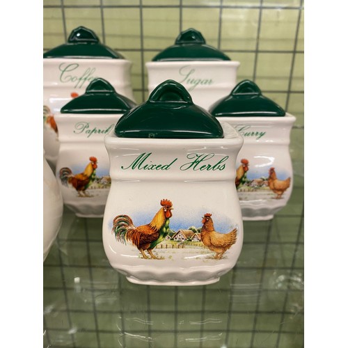 456 - COLLECTION OF HEN AND COCKEREL STORAGE CANISTERS