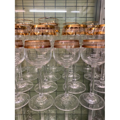 457 - SELECTION OF GILT AND SILVER ETCHED GLASS WARE