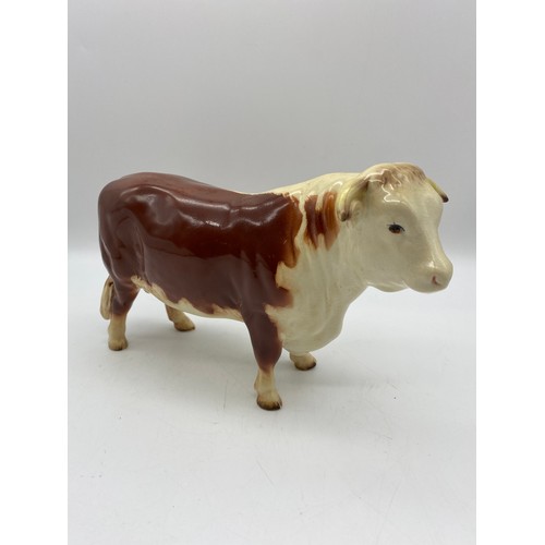 565 - BESWICK HEREFORD BULL BROWN AND WHITE GLOSS 949