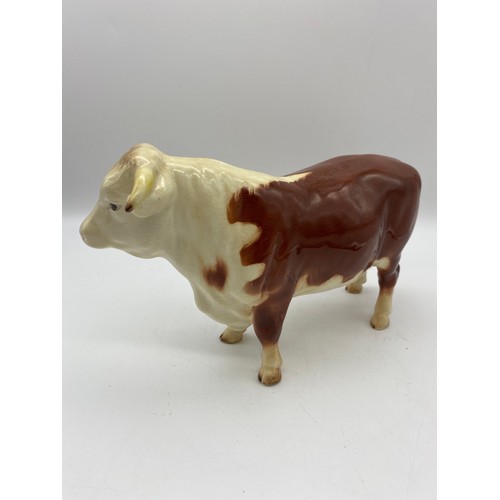 565 - BESWICK HEREFORD BULL BROWN AND WHITE GLOSS 949