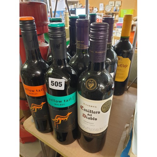 505 - QTY OF YELLOW TAIL MERLOT AND MALBEC WINES