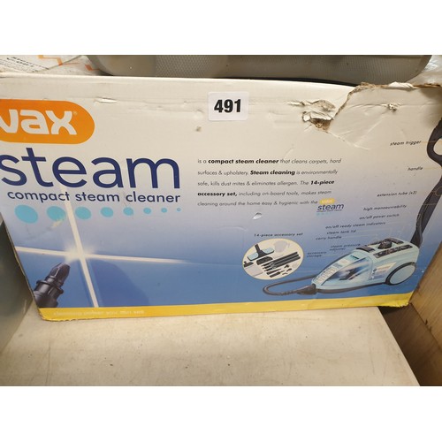 491 - BOXED VAX STEAM COMPACT CLEANER