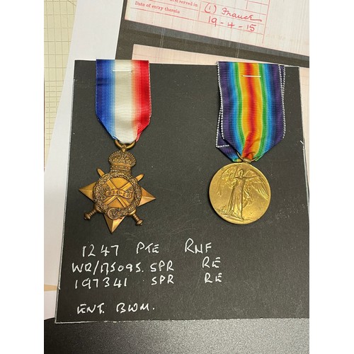 604 - WWII MEDAL DUO 1247 PTE A.GREY NORTH D FUS WITH EPHEMERA