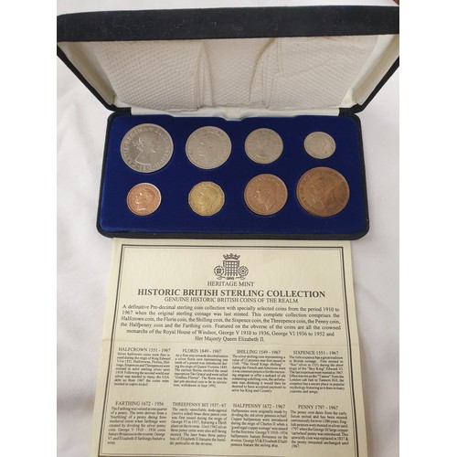 664 - CASED HERITAGE MINT HISTORIC BRITISH STERLING COLLECTION COINS OF THE REALM