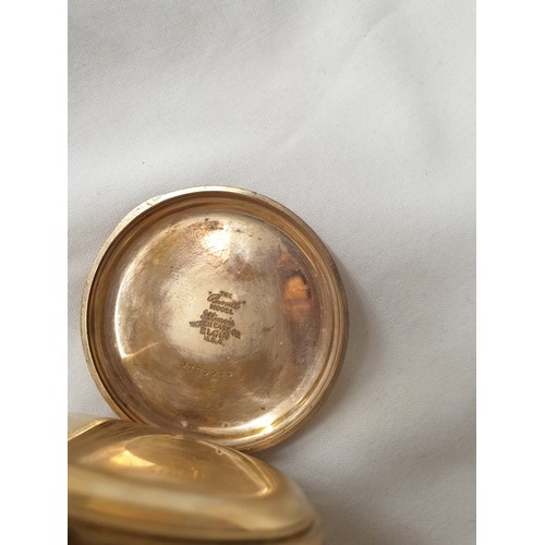 670 - GOLD PLATED THE RUSSELL MODEL ALGIN CASED POCKET WATCH BY WALTHAM