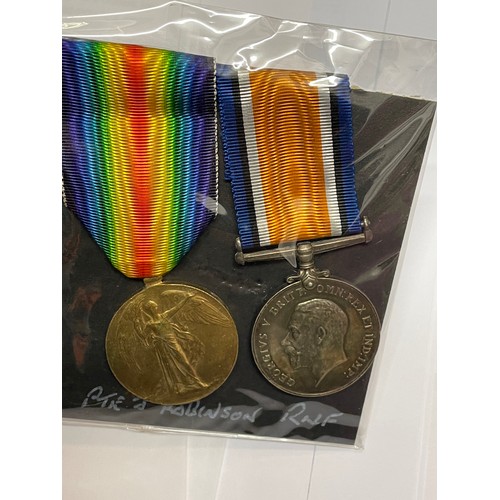 618 - WWI MEDAL DUO TO 66718 PTE J.ROBINSON RNF