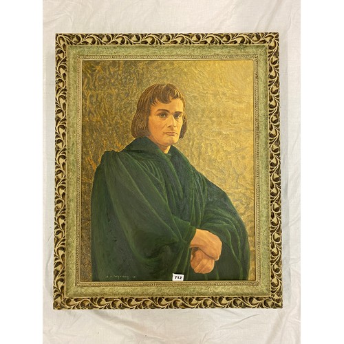 712 - SAMUEL E WHARTON A.I.A.L OILS ON CANVAS PORTRAIT OF JON ROLLASON AS MARTIN LUTHER IN PRODUCTION AT B... 